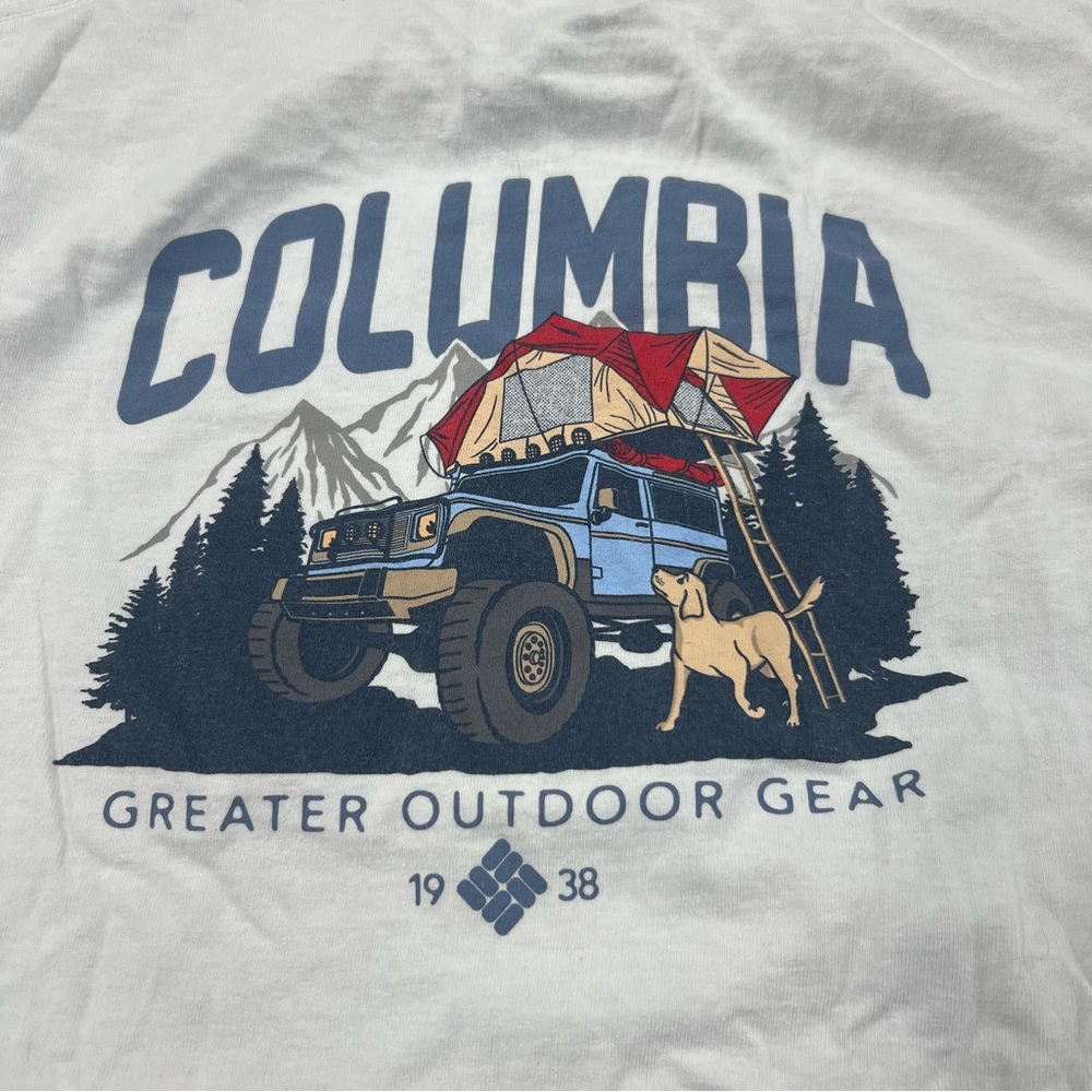 Columbia Sportswear Company Truck🛻 Tent⛺️ Graphic long sleeve Tee👕 Size S - Picture 1 of 5